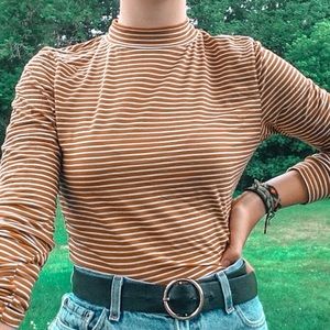 Striped Mock Turtleneck